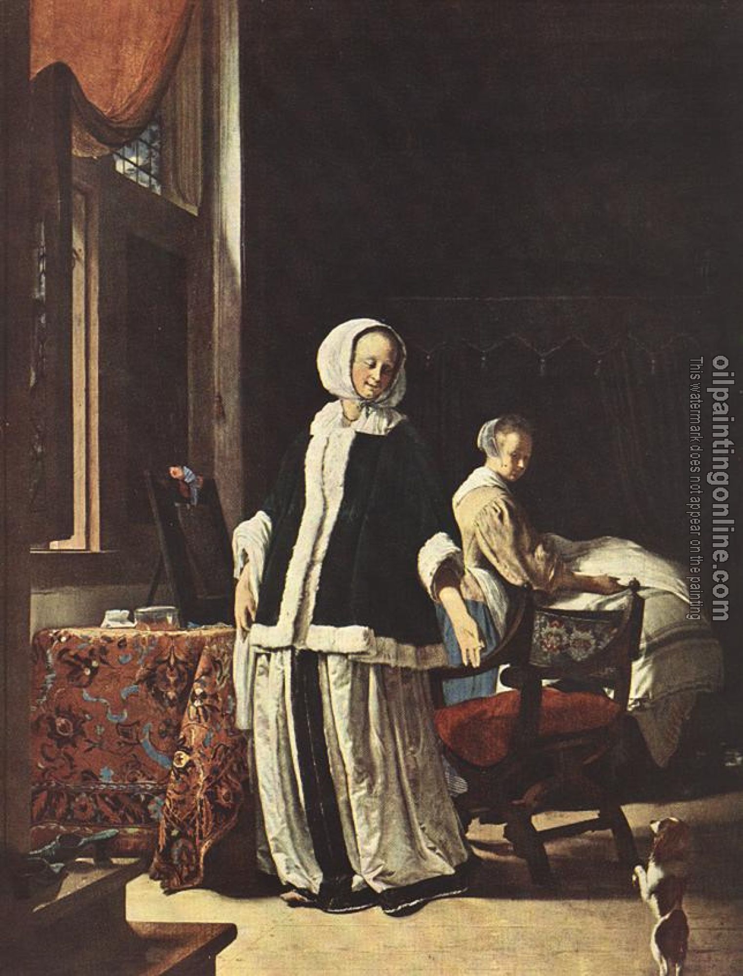 Frans van Mieris the Elder - Young Woman in the Morning